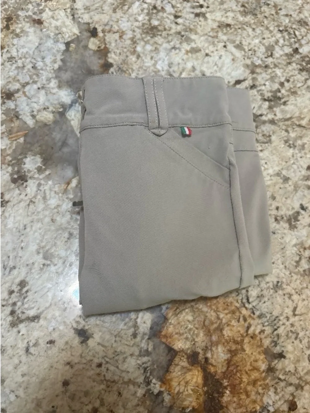 For Horses Tan Front Zip Breeches Size 14 Children's